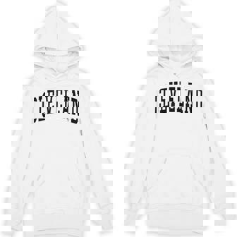 Cleveland Vintage Varsity Arched Text Cleveland Hoodie - Thegiftio