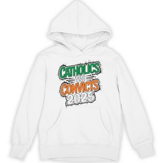 College Football Catholics Vs Convicts 80S Rivalry Game Hoodie - Thegiftio UK
