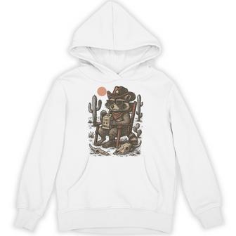 Country Cowboy Raccoon Rodeo Cowgirl Western Texas Hoodie - Thegiftio UK