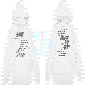 Courage Freedom Diversity Rights Kindness Justice Equality Hoodie - Thegiftio UK