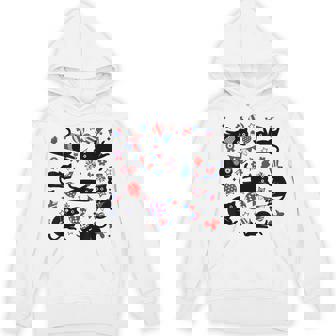 Cute Black Cat Usa Flag Firework Patriotic 4Th Of July Hoodie | Mazezy