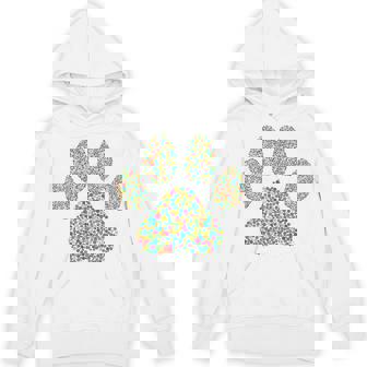 Cute Colorful Polka Dot Dog Paw Lover Happy Dot Day Hoodie | Mazezy