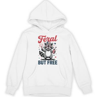 Feral But Free Raccoon 4Th July Toddler Boy Youth N Hoodie - Thegiftio UK