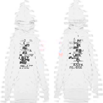 Feral And Free Raccoon Raccoon 4Th Of July Usa Flag Hoodie - Monsterry