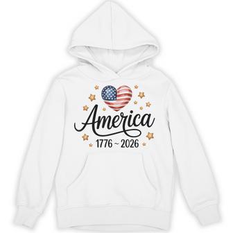 Flag Heart 1776 2026 July 4Th 250Th Birthday Hoodie - Thegiftio UK