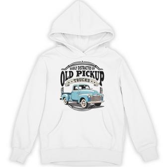 Easily Distracted By Old Pickup Trucks Classic Hoodie - Thegiftio UK