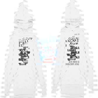 Festive Feral And Pregnant Running On Freedom Raccoon Hoodie - Monsterry