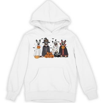German Shepherd Dogs Dressed As Ghost Spooky Halloween Hoodie - Thegiftio UK