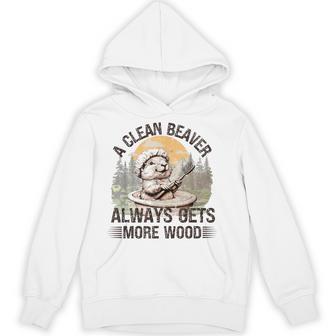 Vintage A Clean Beaver Always Gets More Wood Hoodie - Thegiftio