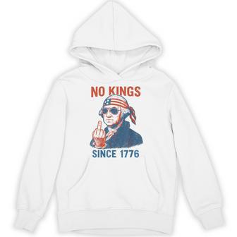 G Washington 4Th Of July No Kings Since 1776 Hoodie - Thegiftio UK