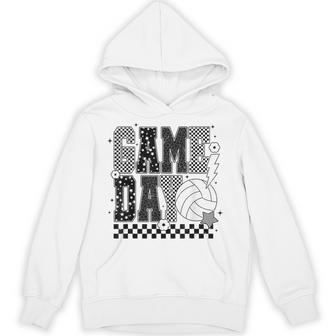 Game Day Volleyball Checkered Volleyball Hoodie - Thegiftio UK