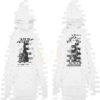 Gardening Because Murder Is Wrong Snarky Cool Gardener Cat Hoodie - Thegiftio