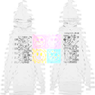 Happy Face Smile Checkered Pattern Retro Vibes Trendy Hoodie - Monsterry