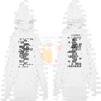 Hotdog I'm Just Here For Wieners 4Th Of July Usa Flag Bbq Hoodie - Monsterry