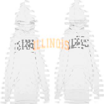 Illinois Il Vintage Athletic Sports Style 80S 90S Hoodie - Thegiftio