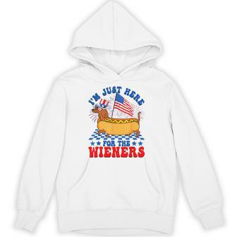 I'm Just Here For Wieners Dachshund Dog Hotdog 4Th Of July Hoodie - Thegiftio UK