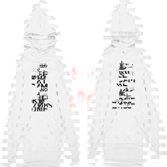 Keep Calm And Kill Zombies Carry Bloodplatter On Hoodie - Kawaiitshirt