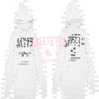 Lafayette ルイジアナ Laビンテージスポーツデザイン レッドプリント パーカー - Kawaiitshirt