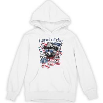 Land Of The Rizz Patriotic Raccoon 4Th July Us Flag Hoodie - Thegiftio UK