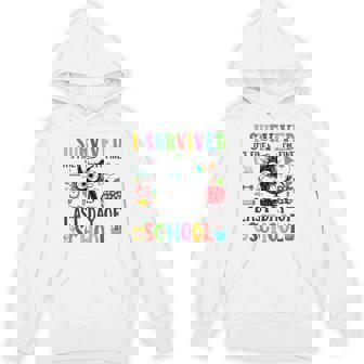 Last Day Of School-End Of School Year-I Survived Cat Hoodie - Thegiftio