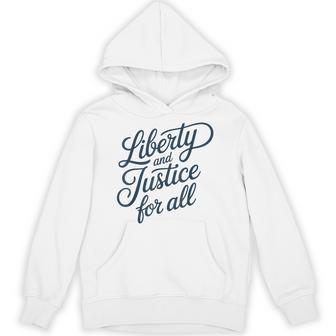Liberty And Justice For All 4Th Of July Retro Hoodie - Thegiftio UK