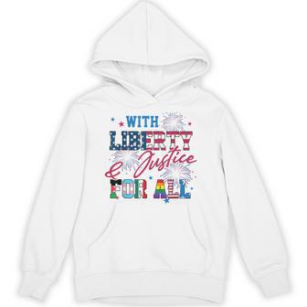 With Liberty And Justice For All Human Rights Lgbt Hoodie - Monsterry