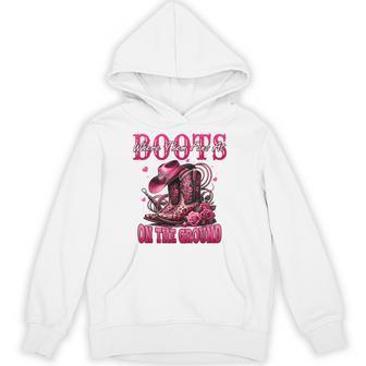 Where Them Fans At Boots On The Ground Black Western Cowgirl Hoodie - Thegiftio UK