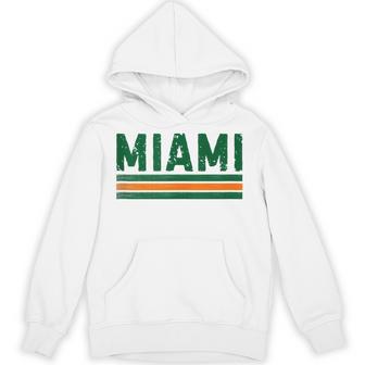Miami Florida Fl Vintage Retro Orange Athletic Sports Hoodie - Thegiftio UK