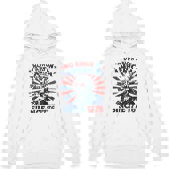 No Kings In America Since 1776 Distressed Flag Usa Vintage Hoodie - Monsterry