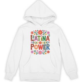 Hispanic Heritage Latina Power With Colorful Flowers Hoodie - Thegiftio UK