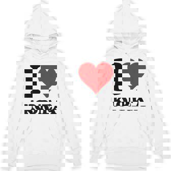 Red Heart I Love Korea パーカー - Kawaiitshirt