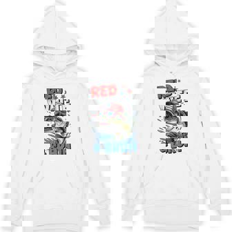 Red White Bruh Bass Fish 4Th Of July Youth Boy Patriotic Hoodie | Mazezy
