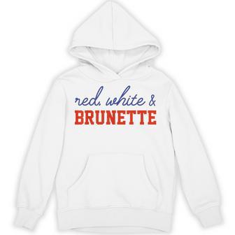 Red White And Brunette Western Country Cowgirl 4Th Of July Hoodie - Thegiftio UK