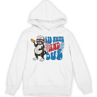 Red White And Due Raccoon 4Th Of July Patriotic Hoodie - Thegiftio UK