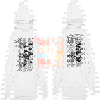 Red White And Feral Raccoon Hotdog Coquette 4Th July Hoodie - Thegiftio UK