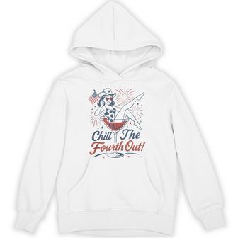 Retro Chill The Fourth Out Firework 4Th Of July Drink Hoodie - Thegiftio UK