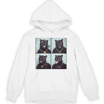 Retro Zoo Animal Portrait Panther Lovers Hoodie - Thegiftio UK