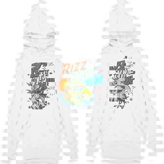 Rizz White Blue Patriotic Eagle 4Th Of July Hoodie - Monsterry