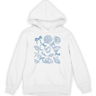 Seashell Coastal Coquette Starfish Ocean Beach Summer Vibes Hoodie - Thegiftio UK