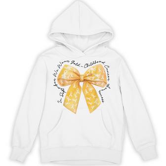 In September We Wear Gol-D Childhood Cancer Coquette Bow Hoodie - Thegiftio