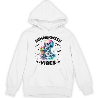 Summerween Vibes Skeleton Ice Cream Summer Vacation Hoodie - Thegiftio UK