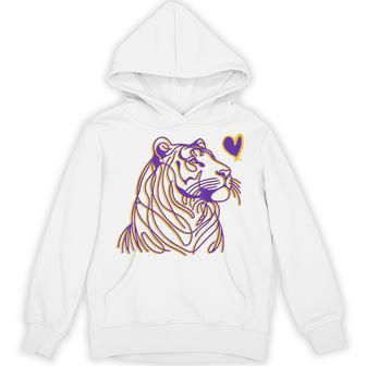 Tigers School Mascot Purple And Gold Tigers Hoodie - Thegiftio UK