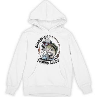 Toddler Boy Grandpa Fishing Buddy Bass Fisherman Youth Hoodie - Thegiftio UK