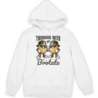 Twinning With My Bro Potato Twin Brothers Best Friend Hoodie | Seseable UK