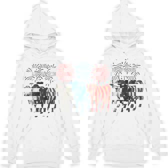 Usa Patriotic Cow Farm Animal American Flag 4Th Of July Cow Hoodie - Thegiftio