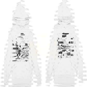 Vintage Rodeo Cowboy Western Country Space Ship Ufo Alien Hoodie - Monsterry