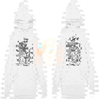 Western Country Patriotic Cowboy Dog Lover 4Th Of July Hoodie | Mazezy