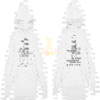 うさぎと花に気が散りやすい ウサギ かわいいウサギ Hoodie - Kawaiitshirt