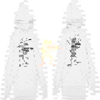 おもしろミュージシャン バイオリニスト かわいいカエル 演奏 バイオリン Hoodie - Kawaiitshirt