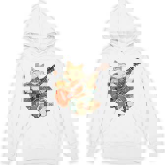 ギターを弾く日本の侍猫 忍者 浮世絵 アニメ パーカー - Kawaiitshirt